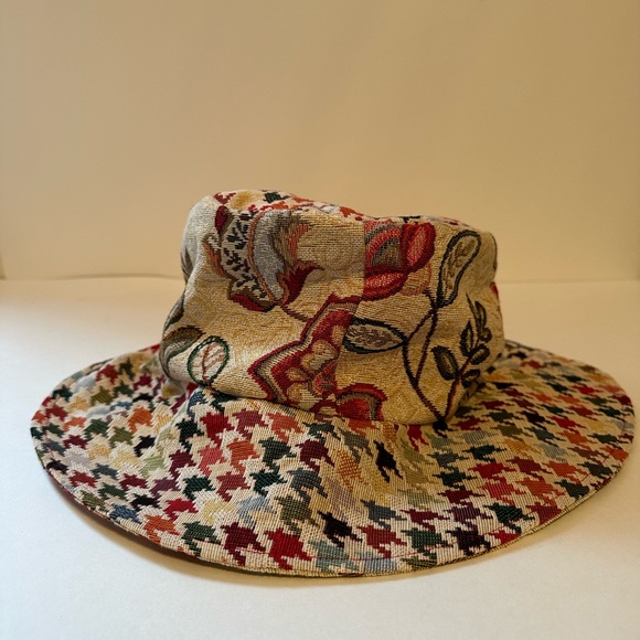 Vanessa foglia Abitart houndstooth Pattern Bucket Hat Made In Italy - Picture 2 of 8